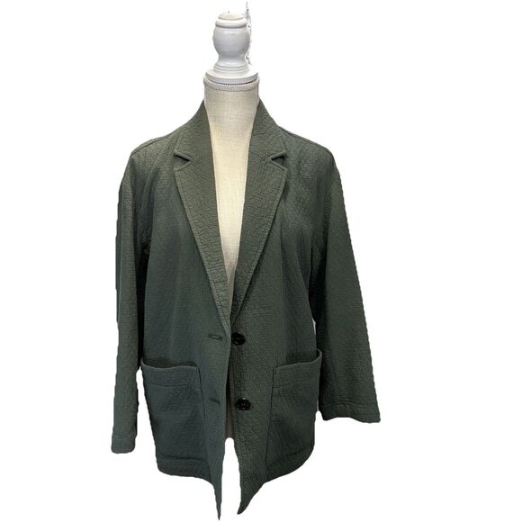 Madewell Shaw Blazer Diamond Jacquard women’s Small Forrest Green - Picture 5 of 9